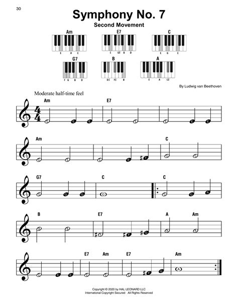 beethoven 7th symphony 2nd movement chords